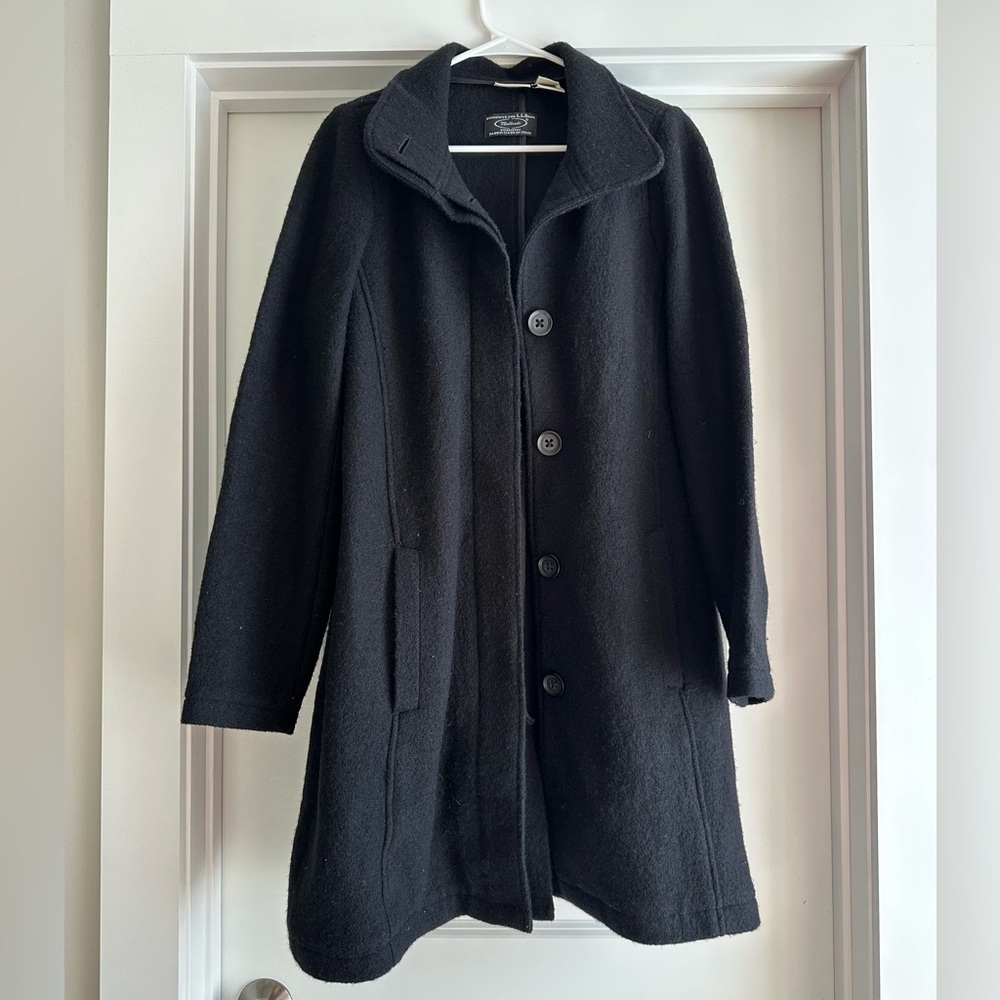 L.L. Bean Women's Classic Black Wool Pea Coat